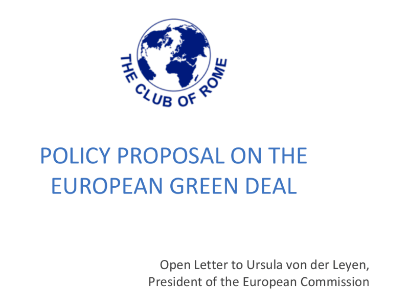 The Club of Rome calls for an ambitious, transformative European Green Deal